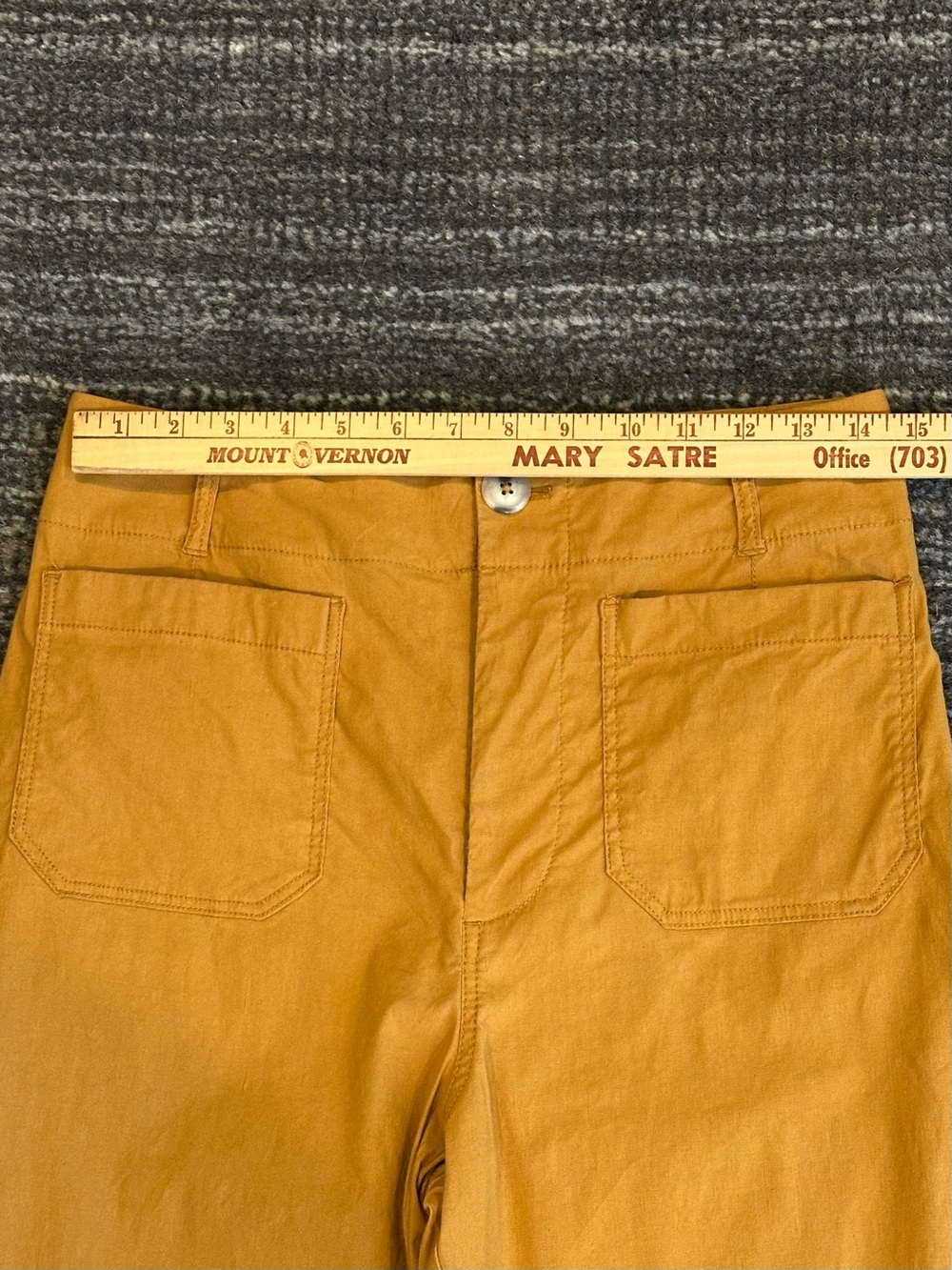 Anthropologie Maeve Colette Wide-Leg Crop Pants Size 29 Mustard Cotton Trousers - Picture 9 of 13